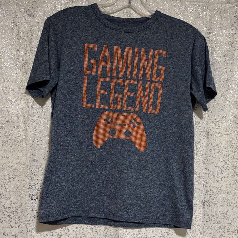 Gaming Legend Graphic Tee - Gray and Orange